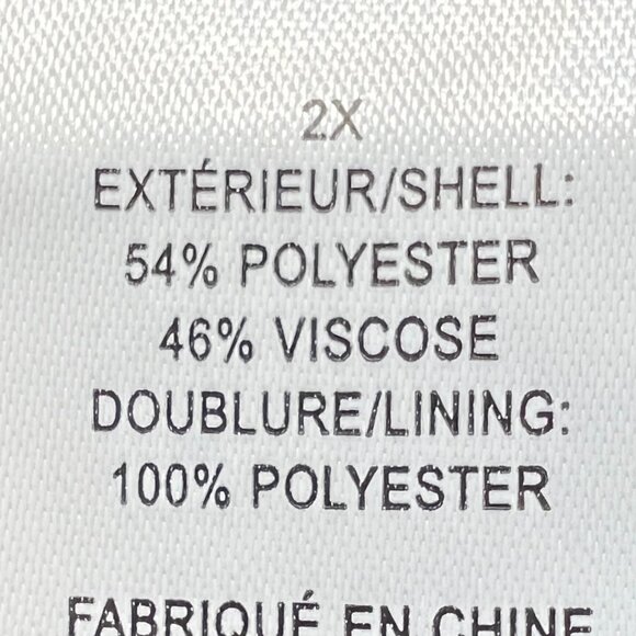 💙Vibrant Royal Blue -Radiant Chic Woven A-Line Crewneck Long sleeve Blouse 2X💙 - Picture 9 of 14